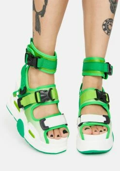 Anthony Wang Green Mulberry Platform Sandals Platforms