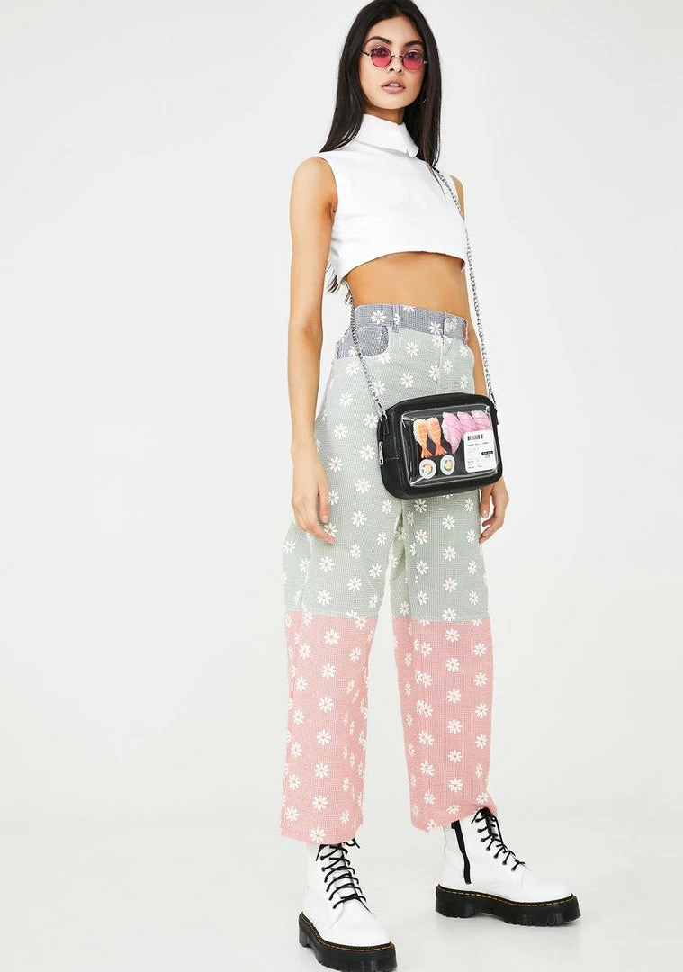 Discount 🔔 Somewhere Nowhere Reflective Daisy Print Trousers Bottoms 🥰 2 Somewhere Nowhere Reflective Daisy Print Trousers Bottoms
