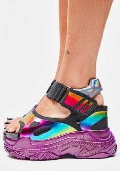 Anthony Wang Rainbow Watch Me Glow Platform Sandals