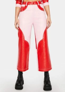 Somewhere Nowhere Duo Love Vegan Leather Trousers Bottoms