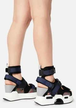 Budget ๐ Anthony Wang Black Holographic Mulberry Platform ๐ฉด Sandals ๐ 7 Anthony Wang Black Holographic Mulberry Platform Sandals