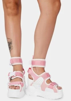 New 💯 Anthony Wang Platforms Pink White Mulberry Platform 🩴 Sandals ⌛ 6 Anthony Wang Platforms Pink White Mulberry Platform Sandals