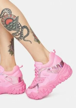 Anthony Wang Platforms Pink Persimmon Wedge Sneakers