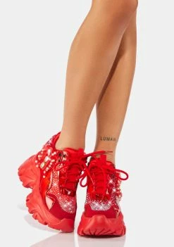 Anthony Wang Burn Watermelon Platform Sneakers