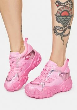 Anthony Wang Platforms Pink Persimmon Wedge Sneakers