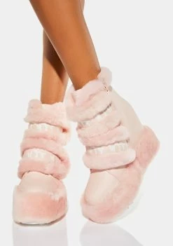 Anthony Wang Pink Dizzy Dream Wedge Boots