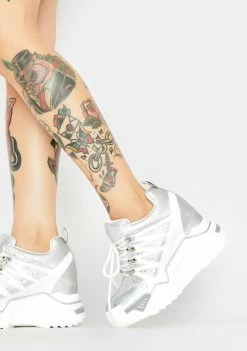 Anthony Wang Chrome Stop Look N' Glisten Platform Sneakers