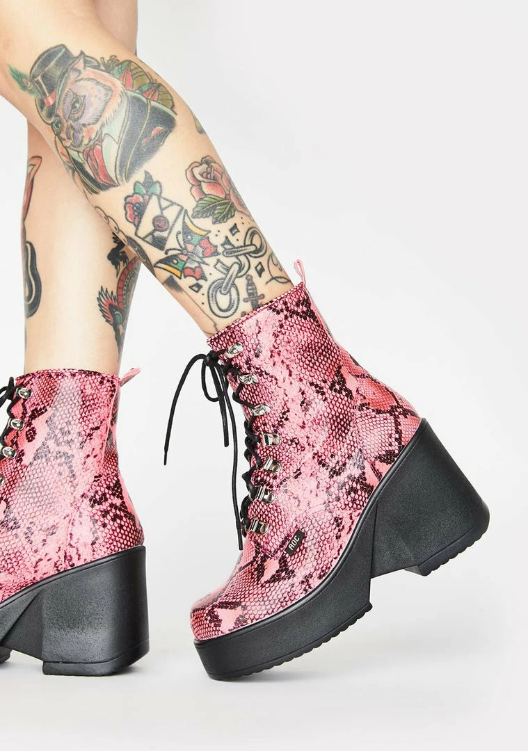 Best Sale ๐ฅฐ ROC ๐ฅพ Boots Australia Platforms Pink Snakeskin Pelham Wedge ๐ฅพ Boots ๐ 1 ROC Boots Australia Platforms Pink Snakeskin Pelham Wedge Boots