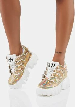 Anthony Wang Gold Soursop Low Top Wedge Sneakers