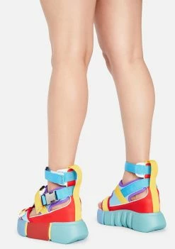 Brand new ⭐ Anthony Wang Rainbow Cranberry Platform 🩴 Sandals ⌛ 7 Anthony Wang Rainbow Cranberry Platform Sandals