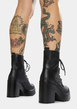 ROC Boots Australia Boots & Booties Mascot Black Leather Combat Boots