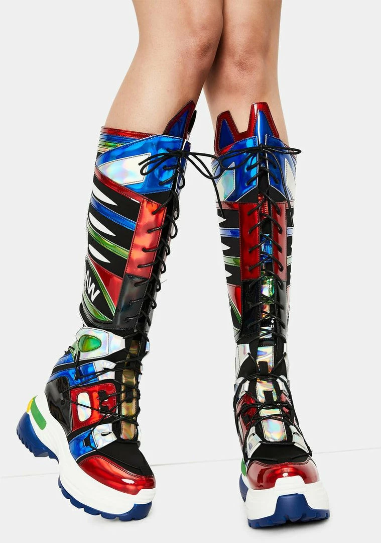 Anthony Wang Platforms Oval Wedge Sneaker Boots