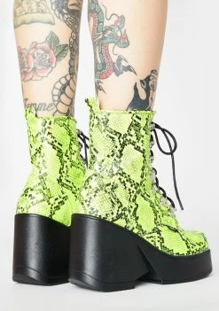 Best reviews of ❤️ ROC 🥾 Boots Australia Lime Snakeskin Pelham Wedge 🥾 Boots Platforms 🔥 7 ROC Boots Australia Lime Snakeskin Pelham Wedge Boots Platforms