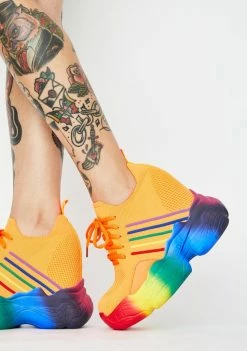 Anthony Wang Orange Euphoria Ecstasy Platform Sneakers Platforms