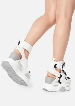 Anthony Wang White Holographic Mulberry Platform Sandals