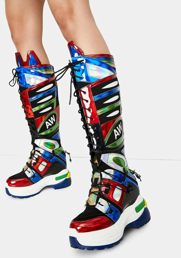 Anthony Wang Platforms Oval Wedge Sneaker Boots