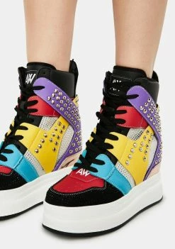 Anthony Wang Rainbow Quince Studded Wedge Sneakers Boots & Booties