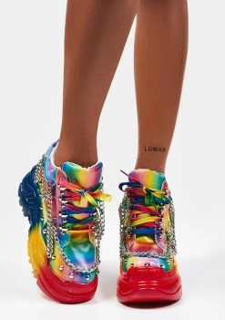 Anthony Wang Rainbow Space Candy Platform Sneakers