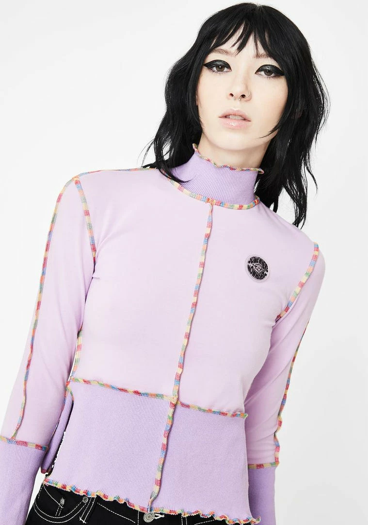 Discount โญ Somewhere Nowhere Tops Lilac Rainbow Seam Split Top ๐ 1 Somewhere Nowhere Tops Lilac Rainbow Seam Split Top