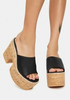 ROC Boots Australia Pucci Cork Slides Platforms