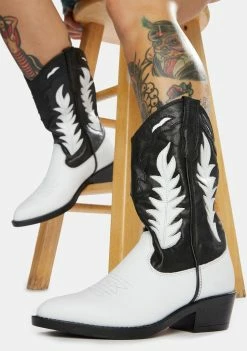 ROC Boots Australia India Two-Tone Leather Cowboy Boots Boots & Booties